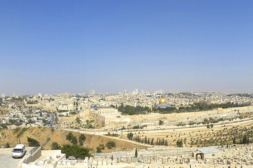 The Old City of Jerusalem from the Mount of Olives.