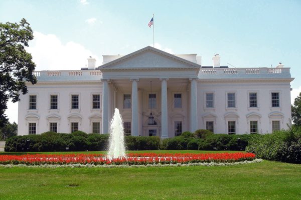 The north front of the White House, Washington.