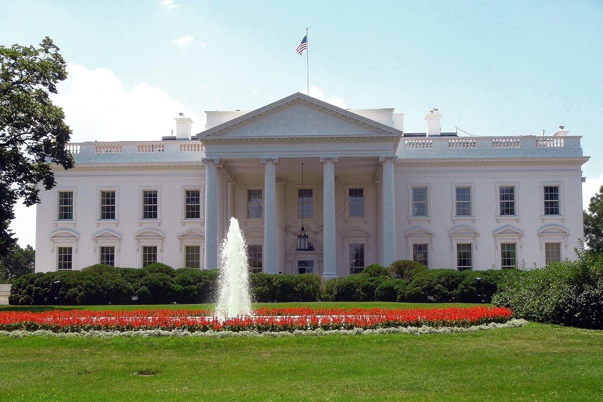 The north front of the White House, Washington.