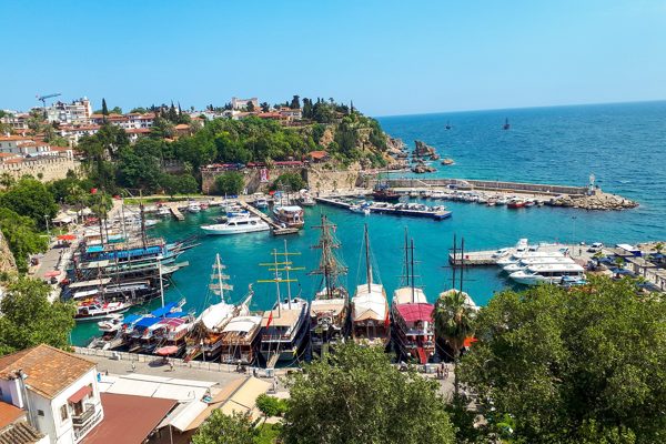 The old harbour at Antalya, on Turkey's Mediterranean coast.