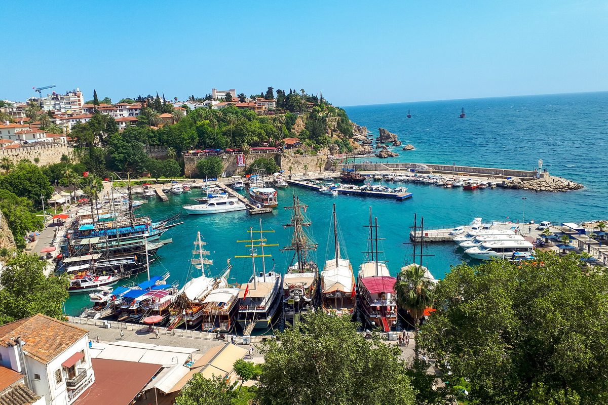 The old harbour at Antalya, on Turkey's Mediterranean coast.
