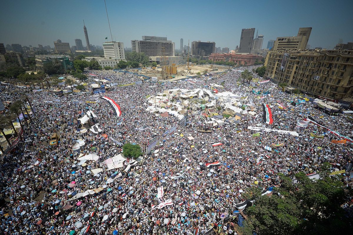 Protesters fill Tahrir Square in Cairo.