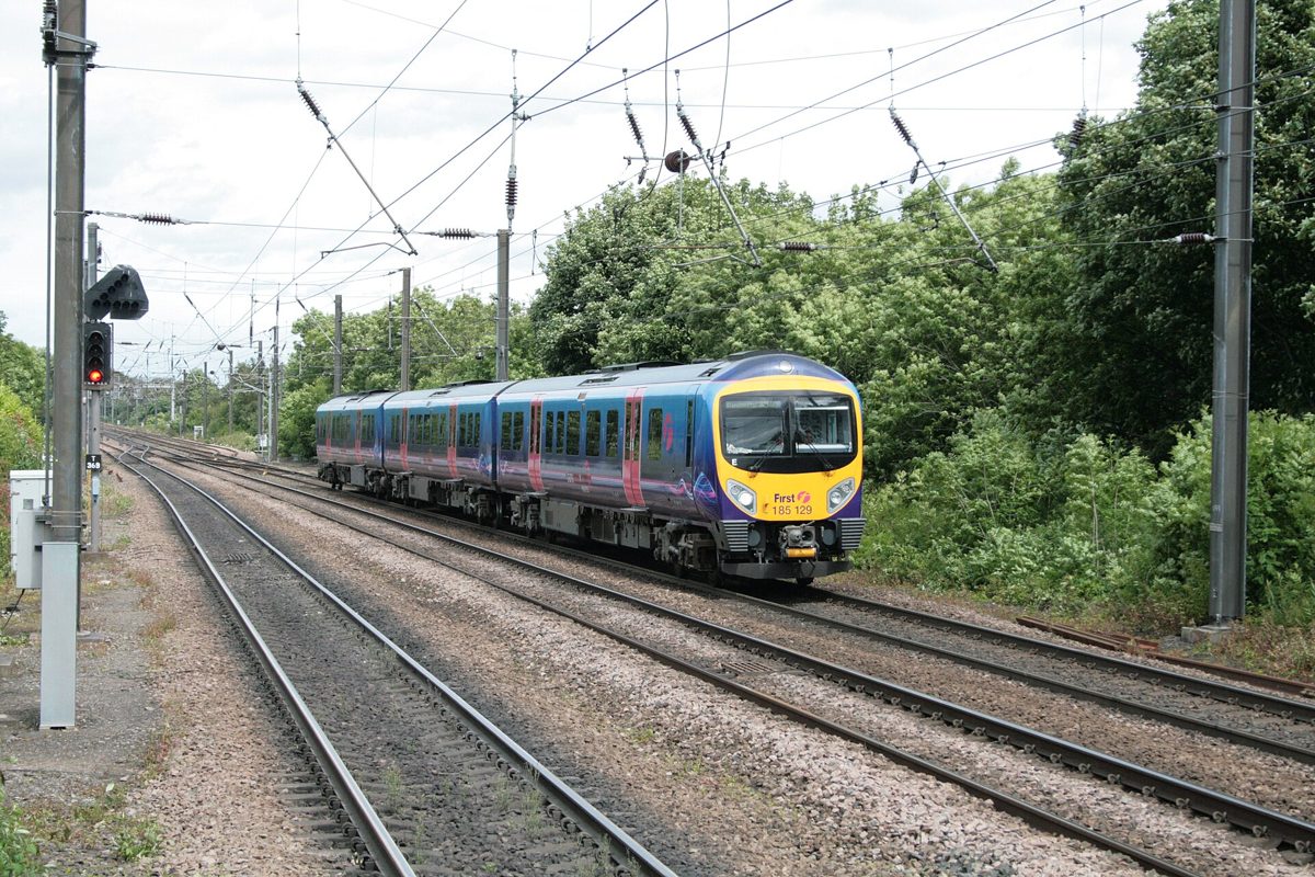The East Coast Main Line in County Durham.