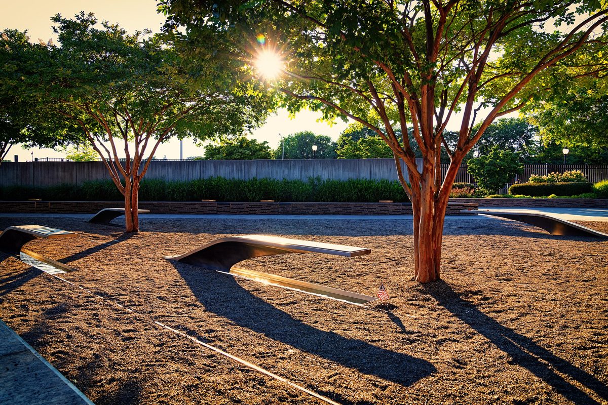 The National 9/11 Pentagon Memorial, Arlington, Virginia.